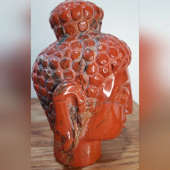 3.3 lbs Red Jasper Crystal Buddha Head, 6 inches - Picture 7 of 15